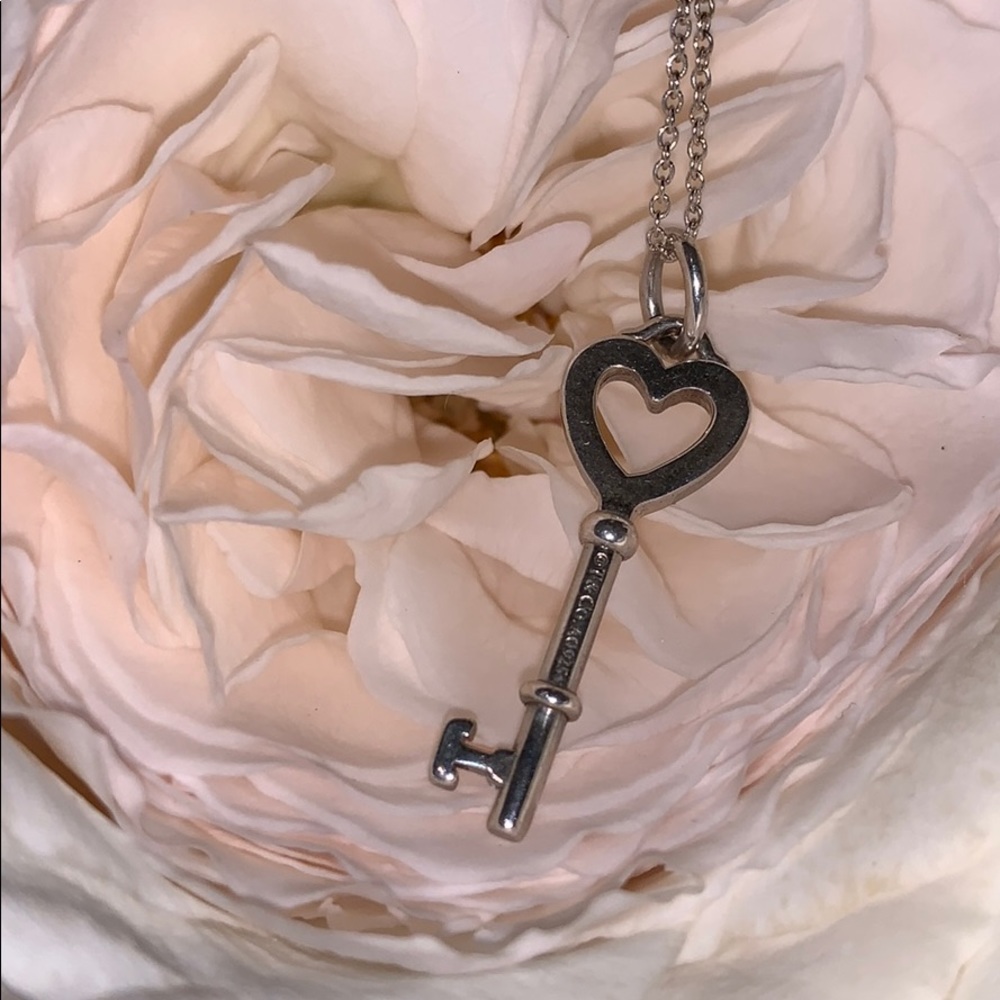 Tiffany Keys Heart key charm + chain